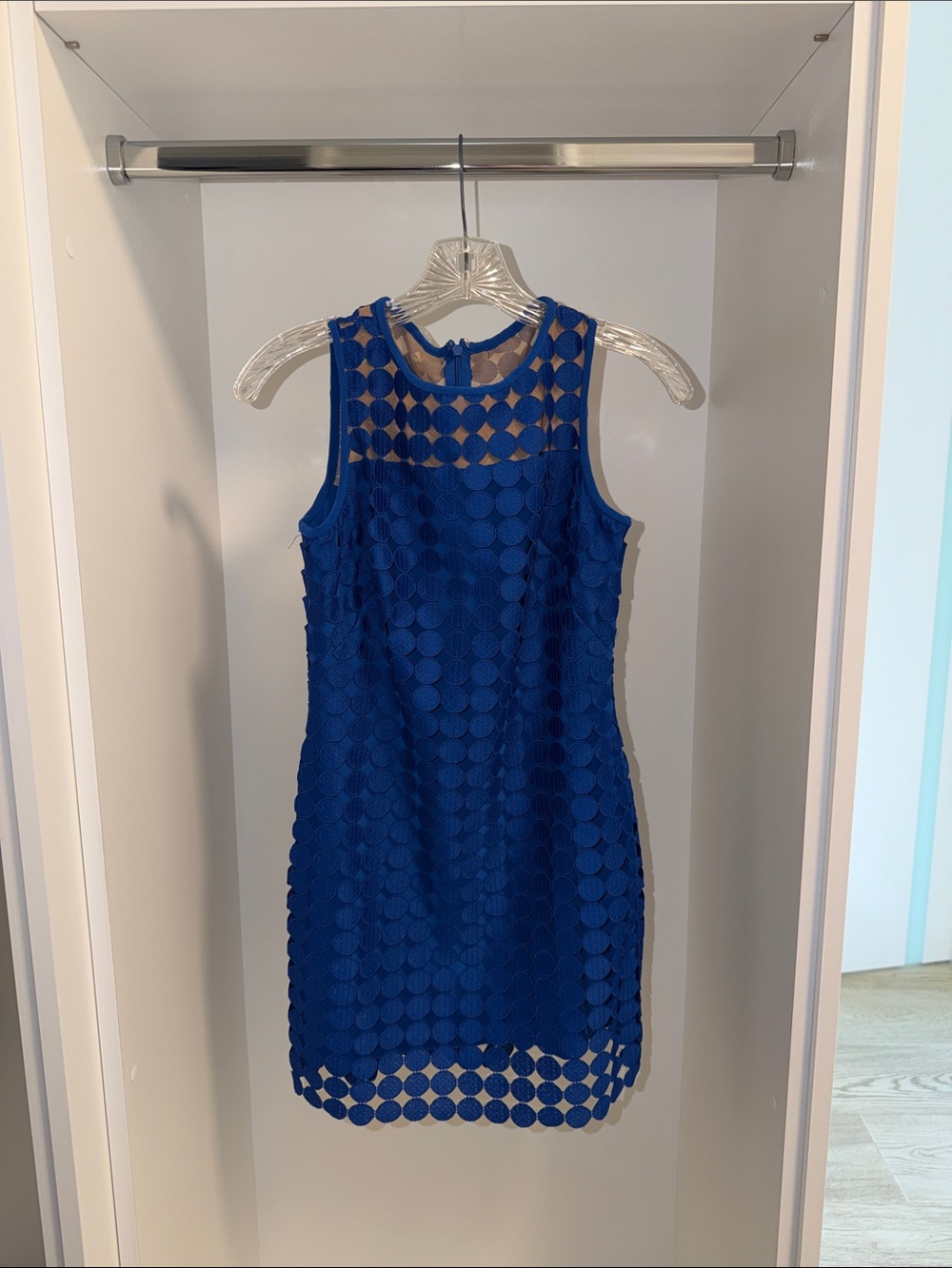 Ralph Lauren Royal Blue Sleeveless Circle-Detail Mini Dress